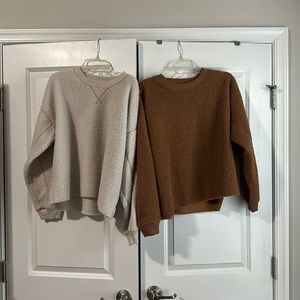 Two Sherpa Sweatshirts